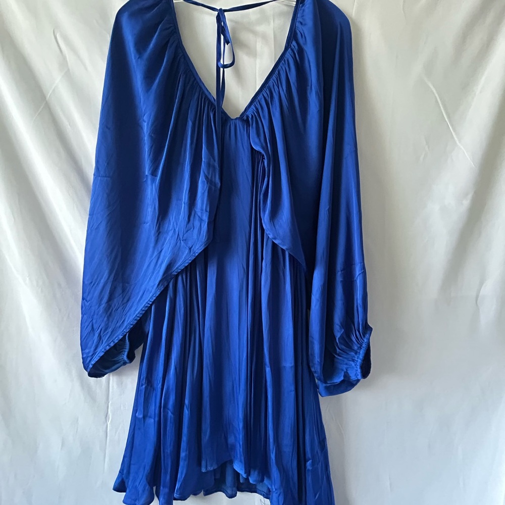 Chic Royal Blue Long Sleeve Dress - Picture 4 of 9